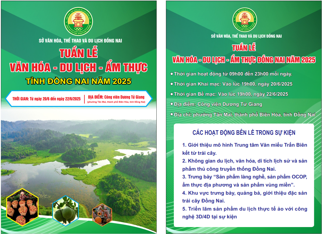 Dong Nai Culture - Tourism - Cuisine Week 2025: "Travel to Dong Nai – The Land of Sweet Fruits"